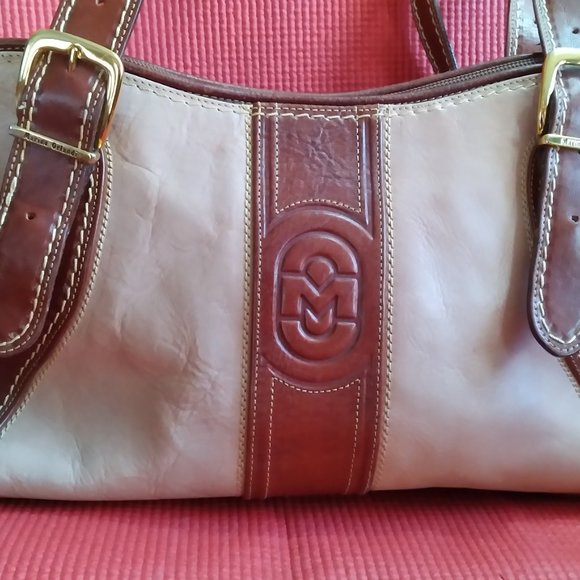 MARINO ORLANDI Italian Leather shoulder bag Pale Plum & Brown - Picture 3 of 12